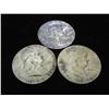 1951, 52-D & 53-D FRANKLIN HALF DOLLARS