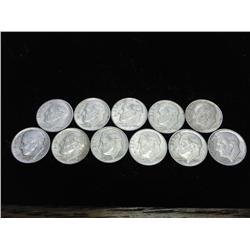 11 ASSORTED SILVER ROOSEVELT DIMES