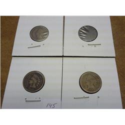 1859, 60, 62 & 82 INDIAN HEAD CENTS