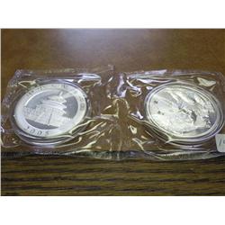 2-2005 CHINA 10 YUAN SILVER PANDA COINS (UNC)
