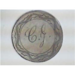 LOVE TOKEN MADE FROM 1853 SEATED LIBERTY DIME