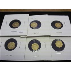 6 ASSORTED CALIFORNIA FANTASY TOKENS