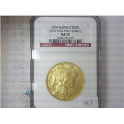 2006 $50 GOLD BUFFALO NGC MS70 1ST STRIKE