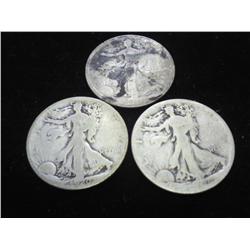 1917-S, 20 & 20 WALKING LIBERTY HALF DOLLARS
