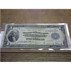 1918 $1 NATIONAL CURRENCY "PHILADELPHIA"