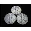 Image 1 : 1935, 36 & 38 WALKING LIBERTY HALF DOLLARS