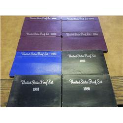 8 PROOF SETS 1980-87