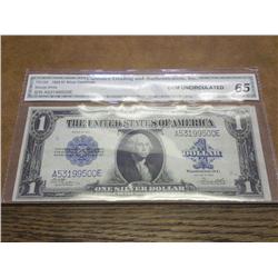 1923 LARGE SIZE $1 SILVER CERT CGA GEM UNC 65
