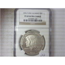 1995-P SPECIAL OLYMPICS SILVER DOLLAR NGC PF69