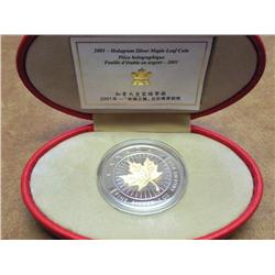 2001 HOLOGRAM SILVER CANADA MAPLE LEAF