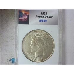 1923 PEACE SILVER DOLLAR (AS SHOWN)