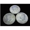 Image 1 : 3 ASSORTED 1964 SILVER KENNEDY HALF DOLLARS
