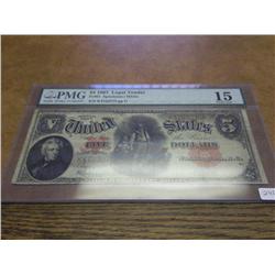 1907 FIVE DOLLAR WOOD CHOPPER NOTE LARGE SIZE