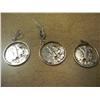 Image 2 : 3 Silver Walking Half Dollar Pendants, Carved by a Silversmith