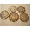 Image 1 : Lot of 5 Silver Barber Quarters
