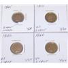 Image 1 : (4X$) 3-Cent Nickels VF-VG+ 1865;(2)1866;1871