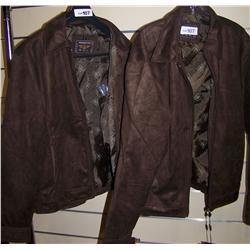 (2) NEW REPORTAGE RGA BROWN SUEDE STYLE STYLISH JACKETS  LARGE & XL  (2 X$)