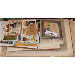 Assorted Vintage paper goods-postcards, stamps-prints, photo's & etc