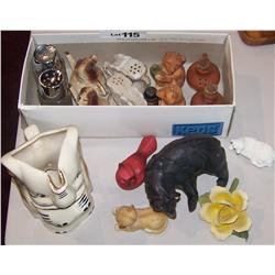 12pc. Lot. Ceramic WALT DISNEY Dumbo Vintage Pitcher, 5 Sets of S&P-1 single,  5 other collectibles