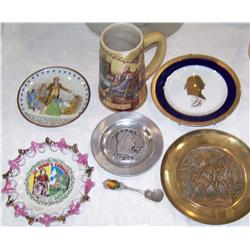 7pc Lot. Miller Historical Beer Stein with 5 Historical Plates