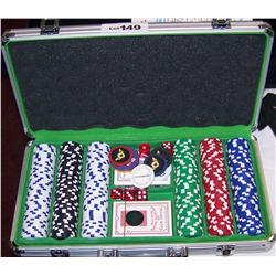 Poker chip set (as new) with metal case