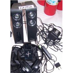 (3) Pi. Lot:  Innovage Digital MP3 player,HeadphonesW/ case; Pair of Creative I-Trigue 2200 Speakers