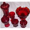 Image 1 : (6) Piece lot Red Ruby (4) Fostoria Coin Dot (2) Viking Glass