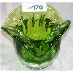 Green Murano Art Glass Vase