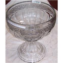 Large 1912-1938 Heisey Crystal punch Bowl. Grecian Pattern