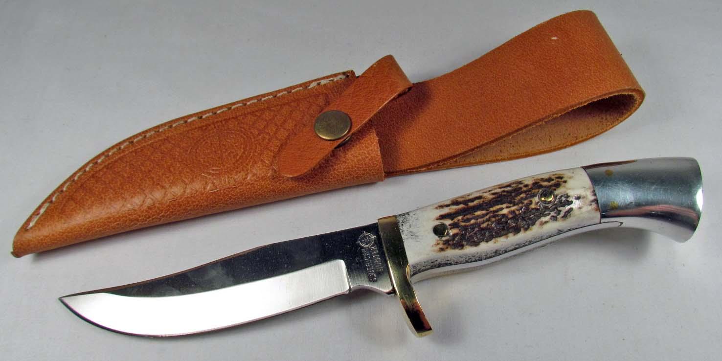 AMERICAN HUNTER ELK SKINNER HUNTING KNIFE W/ STAG