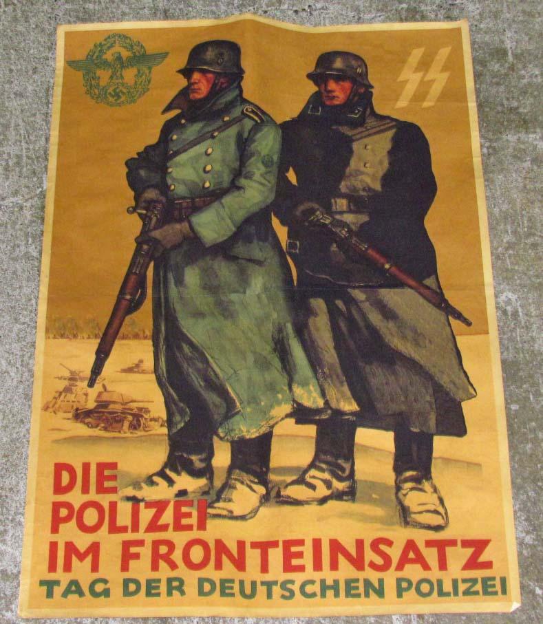 Ww2 German Nazi Ss Police Propaganda Poster Appr