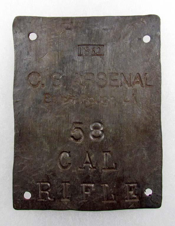 1862 CIVIL WAR CONFEDERATE CS ARSENAL RIFLE TAG