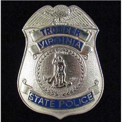 OBSOLETE VIRGINIA STATE POLICE TROOPER LAW BADGE -