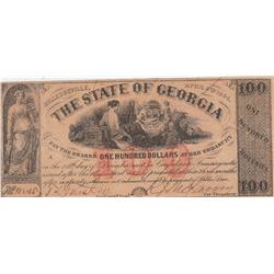 $100 GEORGIA TOUGH NOTE 1864 CSA OBSOLETE