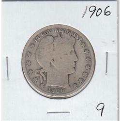 BARBER HALF SILVER 1906