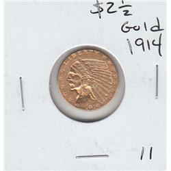 $2.5 GOLD INDIAN 1914 SHARP DETAILS