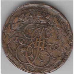 RUSSIA 5 KOPECK 1770 SUPER DETAILS