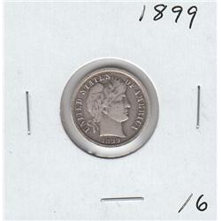 BARBER SILVER DIME 1899