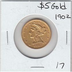 $5 GOLD LIBERTY HEAD 1902 EAGLE