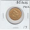 Image 1 : $5 GOLD LIBERTY HEAD 1902 EAGLE