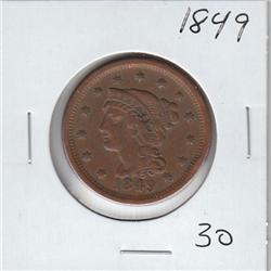 LARGE CENT 1849 COPPER