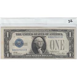 $1 FUNNYBACK SILVER CERTIFICATE 1928 CRISP