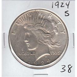 PEACE DOLLAR SILVER 1924 S