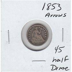 1853 HALF DIME ARROWS