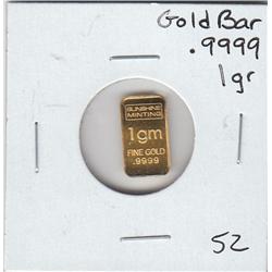 GOLD BAR .999 1 GR