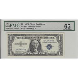 $1 1957 B SILVER CERTIFICATE PMG GEM 65