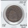 Image 1 : 1858 O SEATED LIBERTY SILVER HALF
