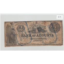 TOUGHER $2 AUGUSTA OBSOLETE 1867