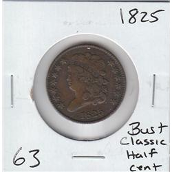 BUST CLASSIC HALF CENT 1825