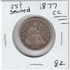 Image 1 : .25 CENT QUARTER 1877 CC SEATED LIBERTY